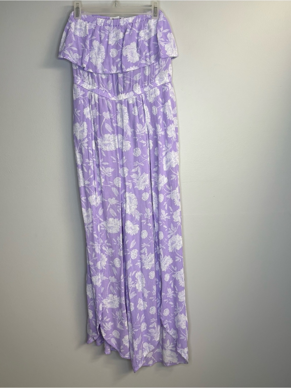 Lavender Floral Off-Shoulder One-Piece romper
